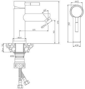 Смеситель для раковины Olive's Balear 13100BL Нержавеющая сталь — фото 3, Смесители для раковины