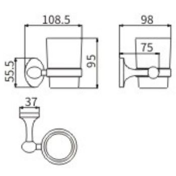 Стакан для зубных щеток CeramaLux Bell 53502 Хром — фото 2, Стаканы для зубных щеток