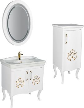 Тумба Creavit Antik 50 AN2115.02.BB Белая с декором — фото 2, Комоды и тумбы для ванной комнаты