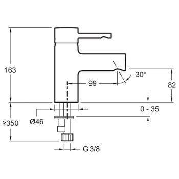 Смеситель для раковины Jacob Delafon Cuff E98298-CP Хром — фото 4, Смесители для раковины