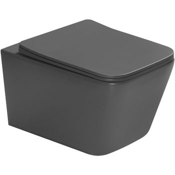 Унитаз SantiLine SL-5007DG подвесной Серый матовый с сиденьем Микролифт — фото 1, Подвесные унитазы