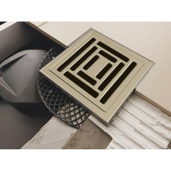 Душевой трап Berges Platz Uno 150x150 090170 с решеткой Хром матовый — фото 3, Трапы для душа