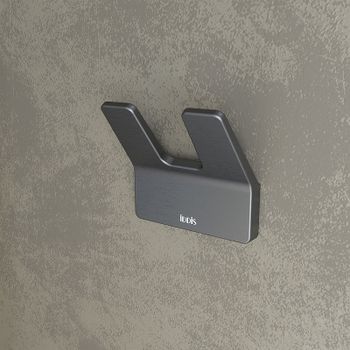 Двойной крючок Iddis Slide SLIGM20i41 Графит матовый — фото 2, Крючки для полотенец