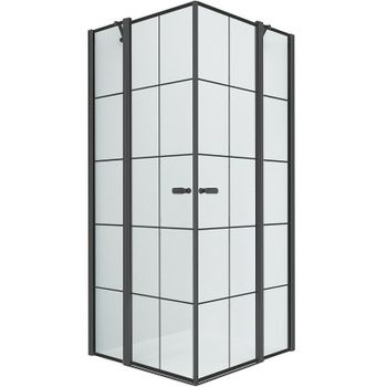 Душевой уголок New Trendy New Soleo Black 90х90 K-0580 профиль Черный стекло прозрачное — фото 1, Квадратные душевые уголки