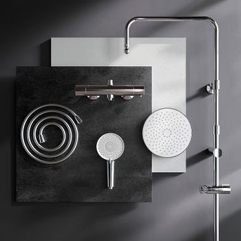 Душевая система AM.PM X-Joy F0785A400 с термостатом Хром — фото 15, Душевые стойки