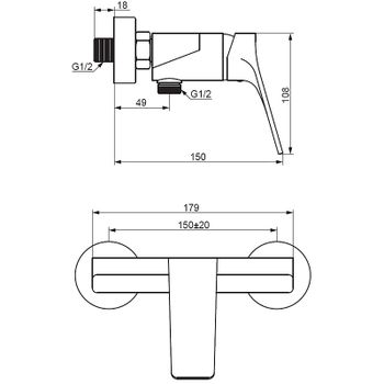 Смеситель для душа Damixa Merkur 402000000 Хром — фото 4, Смеситель для душа