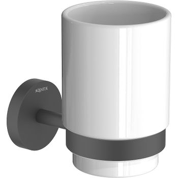 Стакан для зубных щеток Aquatek Бетта AQ4604MB Черный матовый — фото 1, Стаканы для зубных щеток