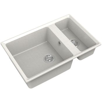 Кухонная мойка GranFest Level GF-LV-760K Белая — фото 1, Кухонные мойки