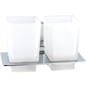 Стакан для зубных щеток Haiba HB8808 двойной Хром — фото 1, Стаканы для зубных щеток