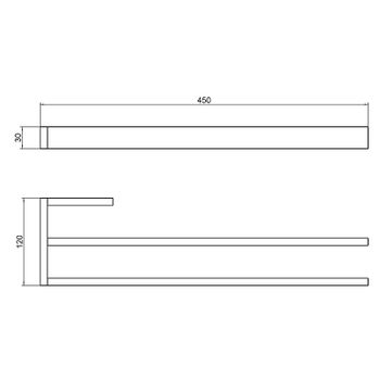Полотенцедержатель Timo Petruma 15252/17 двойной Золото матовое — фото 8, Полотенцедержатели