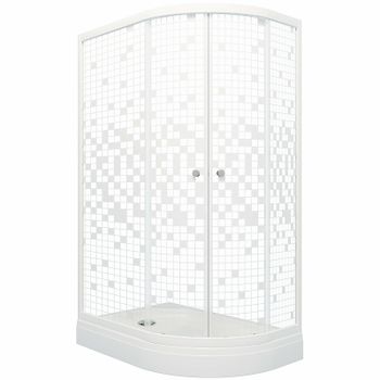 Душевой уголок Triton Коралл 120х80 А L Щ0000061780 профиль Белый стекло прозрачное с узором — фото 5, Асимметричные душевые уголки