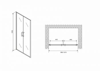 Душевая дверь Abber Sonnenstrand 100 AG04100BC профиль Черный стекло прозрачное — фото 4, Распашные душевые двери