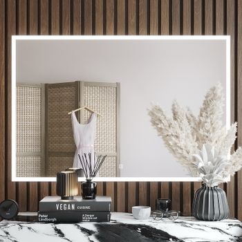 Зеркало Bond Cube 120x80 M44ZE-12080 с подсветкой с сенсорным выключателем — фото 1, Зеркала в ванную комнату