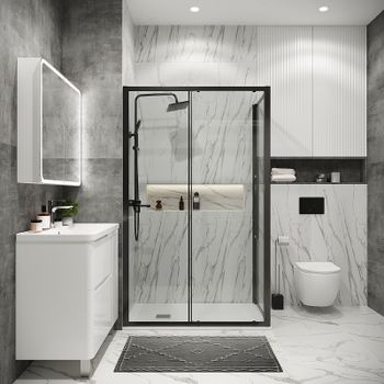 Душевой уголок Grossman Cosmo 110х70 120.K33.02.1170.42.00 профиль Графит сатин стекло прозрачное — фото 1, Прямоугольные душевые уголки