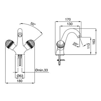 Смеситель для раковины Migliore Axo 18510 Золото — фото 2, Смесители для раковины