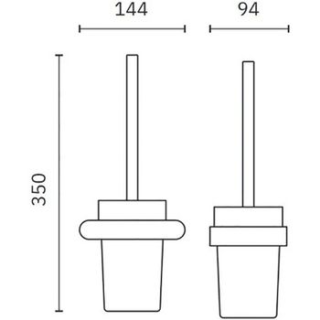 Ершик для унитаза Nofer Capri 16227.G Золото матовое — фото 2, Ершики для унитаза
