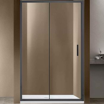 Душевая дверь Vincea Garda 130 VDS-1G130CLGM профиль Вороненая сталь стекло прозрачное — фото 1, Раздвижные душевые двери