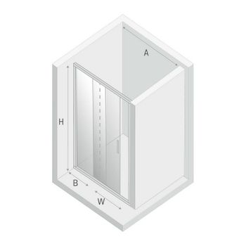 Душевая дверь New Trendy New Varia Chrome 100 D-0189A профиль Хром стекло прозрачное — фото 8, Раздвижные душевые двери