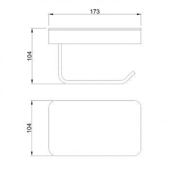 Держатель туалетной бумаги Abber Westen AA1730B с полкой Черный матовый — фото 3, Держатели туалетной бумаги