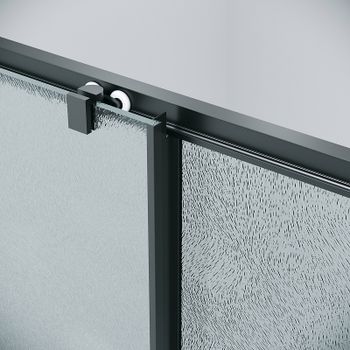 Душевая дверь Grossman Cosmo 120 100.K33.02.120.21.02 профиль Черный матовый стекло шиншилла — фото 8, Раздвижные душевые двери