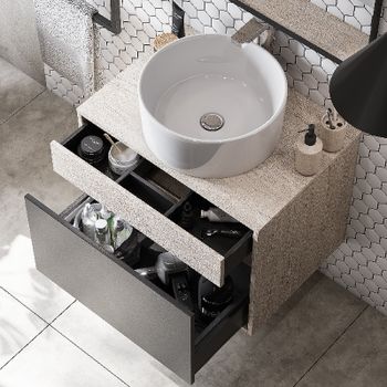 Тумба под раковину Aquaton Лофт Урбан 65 1A254001LQX60 подвесная Cерый графит Дуб орегон — фото 10, Тумбы под раковину