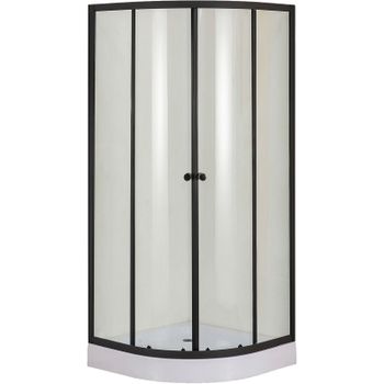 Душевой уголок Orange E01-100TB 100x100 профиль Черный стекло прозрачное — фото 1, Душевые уголки четверть круга