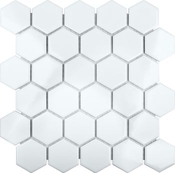 Керамическая мозаика StarMosaic Hexagon small White Glossy MT32000/IDL1001 26,5x27,8 см — фото 1, Мозаика