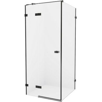 Душевой уголок New Trendy Avexa Black 120x100 L EXK-1602 профиль Черный стекло прозрачное — фото 1, Квадратные душевые уголки
