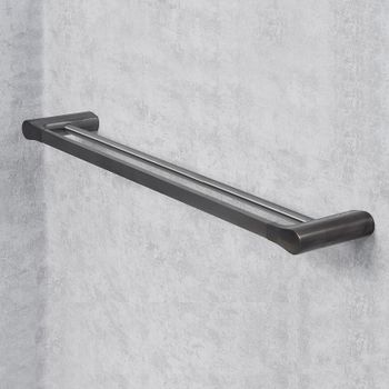 Полотенцедержатель WasserKRAFT Wiese K-8940 двойной Оружейная сталь — фото 2, Полотенцедержатели