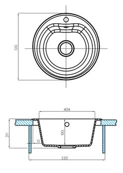 Кухонная мойка Aquaton Мида 51 1A712732MD240 Жемчуг — фото 3, Кухонные мойки