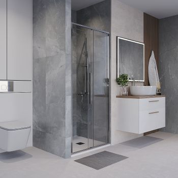 Душевая дверь Niagara Nova 100 NG-64-10A профиль Хром стекло прозрачное — фото 3, Раздвижные душевые двери