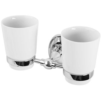 Стакан для зубных щеток Veragio Bonjour VR.BNR-7842.CR двойной Хром — фото 1, Стаканы для зубных щеток