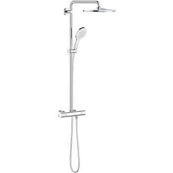 Душевая система Grohe Rainshower SmartActive 26647LS0 с термостатом Белая луна Хром — фото 1, Душевые стойки