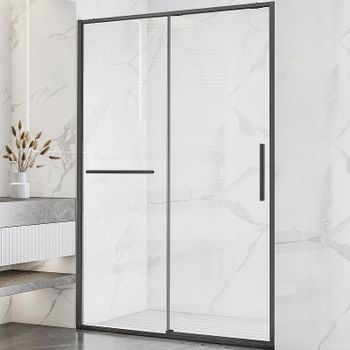 Душевая дверь Vincea Slim Soft 140 VDS-1SS140CLGM профиль Вороненая сталь стекло прозрачное — фото 1, Раздвижные душевые двери