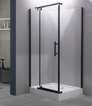 Душевой уголок Esbano ESR-7190B 100x80 ESUGR7190B профиль Черный матовый стекло прозрачное — фото 1, Прямоугольные душевые уголки