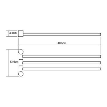 Полотенцедержатель WasserKRAFT K-1033PG поворотный Золото глянцевое — фото 2, Полотенцедержатели
