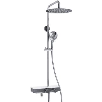 Душевая система WasserKRAFT A113.116.101.CH Thermo с термостатом Хром Белая — фото 5, Душевые стойки