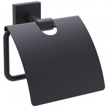 Держатель туалетной бумаги Timo Selene 12042/03 с крышкой Черный — фото 1, Держатели туалетной бумаги