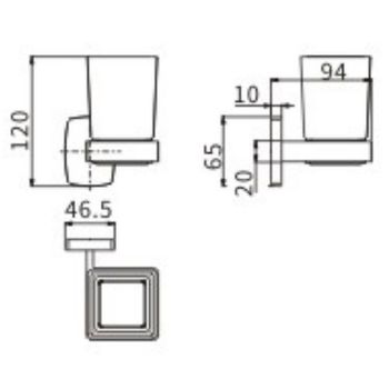 Стакан для зубных щеток CeramaLux Cube 12602 Хром — фото 2, Стаканы для зубных щеток