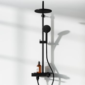 Душевая система Damixa Jupiter 977760300 с термостатом Черная матовая — фото 2, Душевые стойки