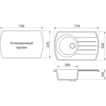 Кухонная мойка Domaci Бьелла DMC-23 GWS-23-308 Черная — фото 10, Кухонные мойки