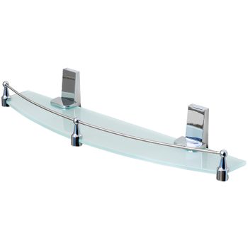 Стеклянная полка WasserKRAFT Lopau K-6044 Хром — фото 1, Полки для ванной и душа
