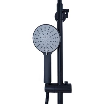 Душевая система WellWant by Agger Nero WWDS0W4428125B с термостатом Черная — фото 7, Душевые стойки