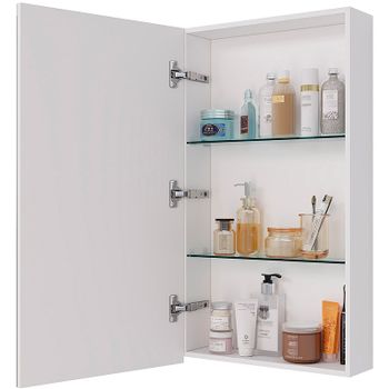 Зеркальный шкаф Lemark Universal 45 LM45ZS-U Белый глянец — фото 3, Зеркальные шкафы в ванную