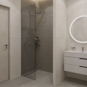 Душевая перегородка STWORKI Берген 60 MV-BE-60-CR профиль Хром глянцевый стекло прозрачное — фото 1, Душевые перегородки