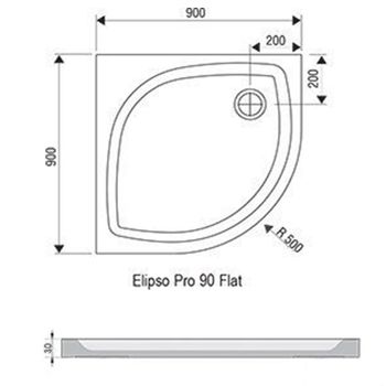 Душевой поддон из искусственного камня Ravak Elipso Pro 90х90 Flat XA237711010 Белый — фото 4, Душевые поддоны из искусственного камня