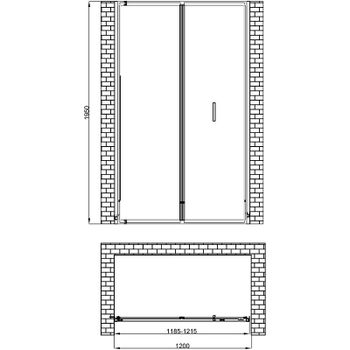 Душевая дверь Berges Legos LS-4 120 062030 профиль Хром стекло прозрачное — фото 3, Складные душевые двери