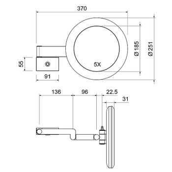Косметическое зеркало Timo Petruma 15276/00 с подсветкой Хром — фото 5, Косметические зеркала