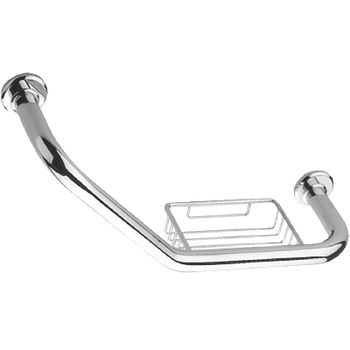 Поручень с мыльницей Haiba HB1719 Хром — фото 1, Поручни для ванной