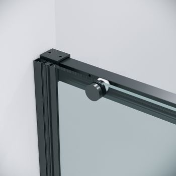 Душевая дверь Grossman Galaxy 130 100.K33.01.130.21.00 профиль Черный матовый стекло прозрачное — фото 5, Раздвижные душевые двери